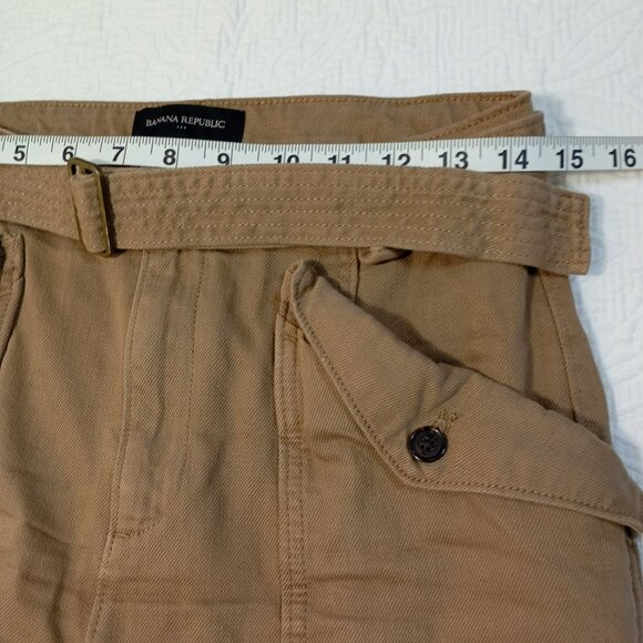 Banana Republic Womens Cargo Pants Size 0 Khaki With Belt Denim - Picture 10 of 12